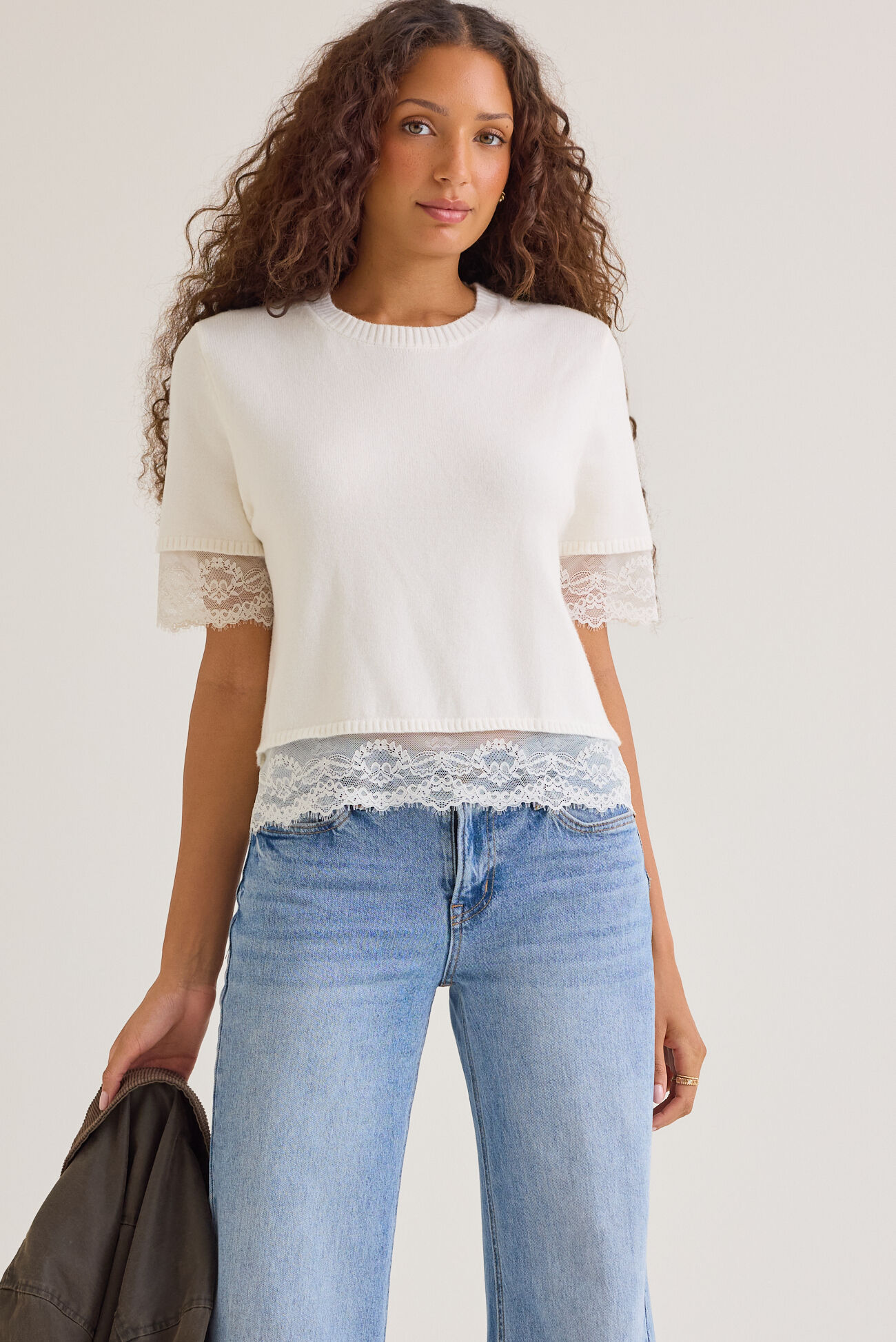 Sol Lace Trim Sweater