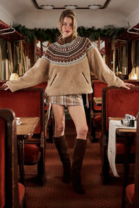 Eli Knit Sherpa Quarter Zip Detail 3 - Altar'd State