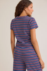 Channing Striped Brushed Rib Long Sleeve Top Detail 4 - Altar'd State