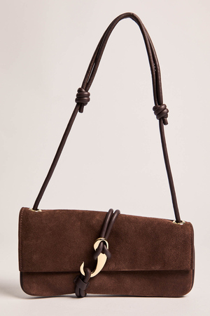 Espresso Slanted Shoulder Hook Bag - Altar'd State - 