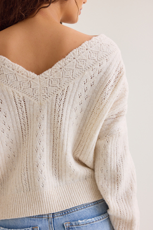 Salome Pointelle Pearl Button Cardigan - Altar'd State