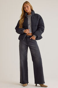 Maya Plaid Puffer Jacket Detail 2 - Altar'd State