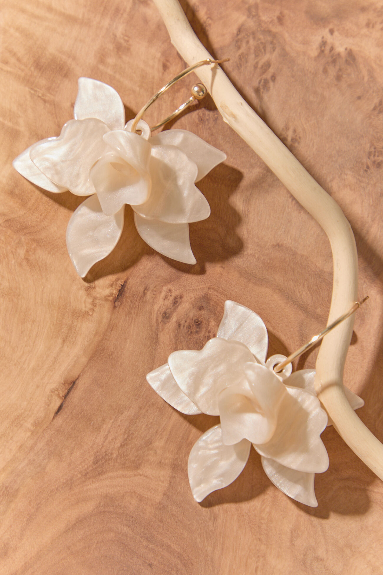 Open Hoop Flower Earrings