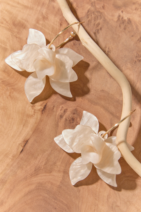 Open Hoop Flower Earrings Detail 2 - Altar'd State