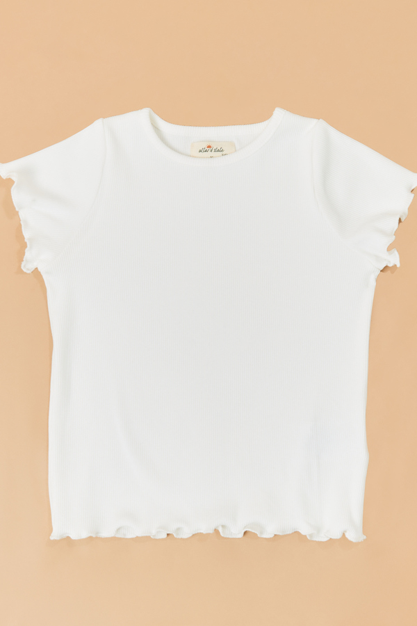 Elena Ribbed Lettuce-Edge Tee Detail 2 - Altar'd State