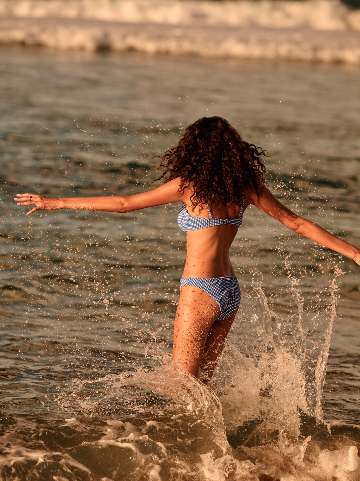 Catch Waves Gingham Bottom in Cobalt Blue | AS Revival