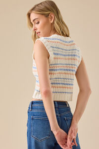 Ellie Stripe Chenille Vest Detail 4 - Altar'd State