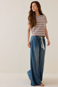 Kristie Stripe Contrast Trim Tee - Altar'd State