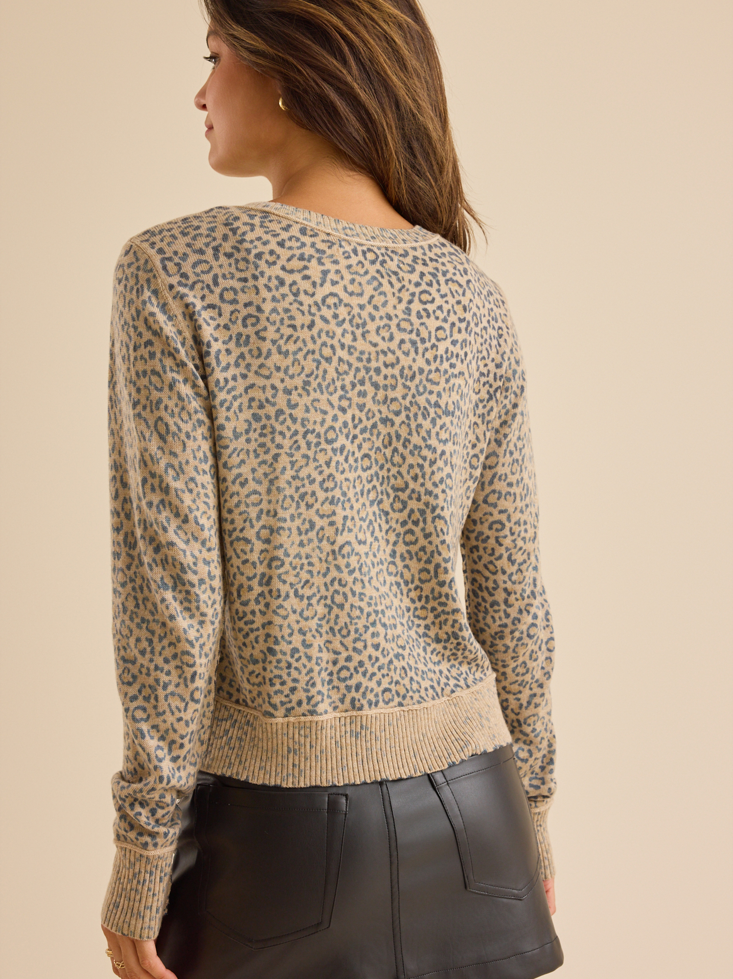 Lennox Leopard Print Cardigan in Brown | Altar'd State