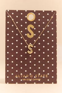 18K Gold S Bubble Monogram Necklace - Altar'd State