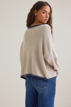 Kris Contrast Trim Button Cardigan - Altar'd State