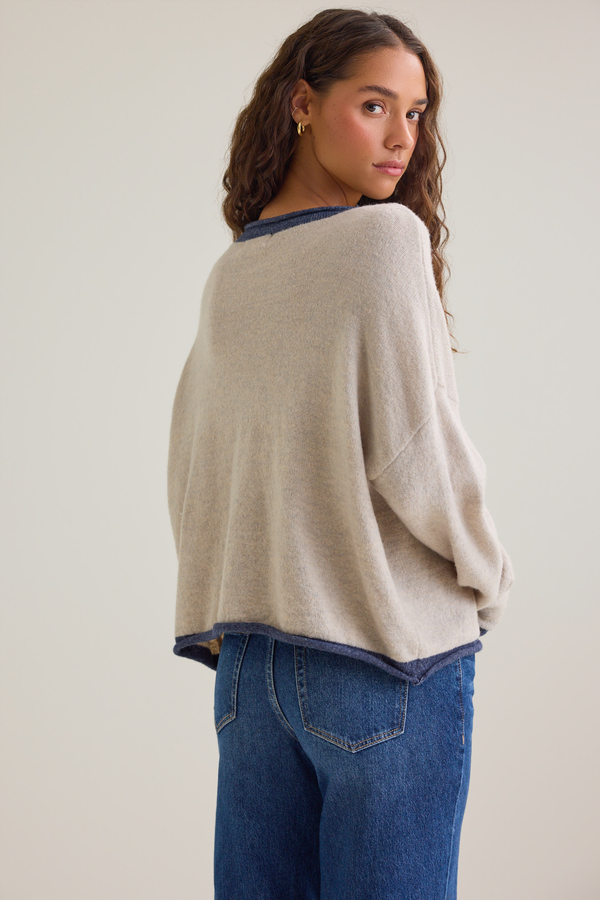 Kris Contrast Trim Button Cardigan Detail 7 - Altar'd State