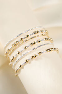 Mixed Metal Gold Bead Bracelet Detail 2 - Altar'd State