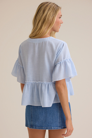 Calista Stripe Peplum Top - Altar'd State