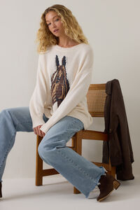 Ally Horse Knit Sweater Detail 2 - Altar'd State