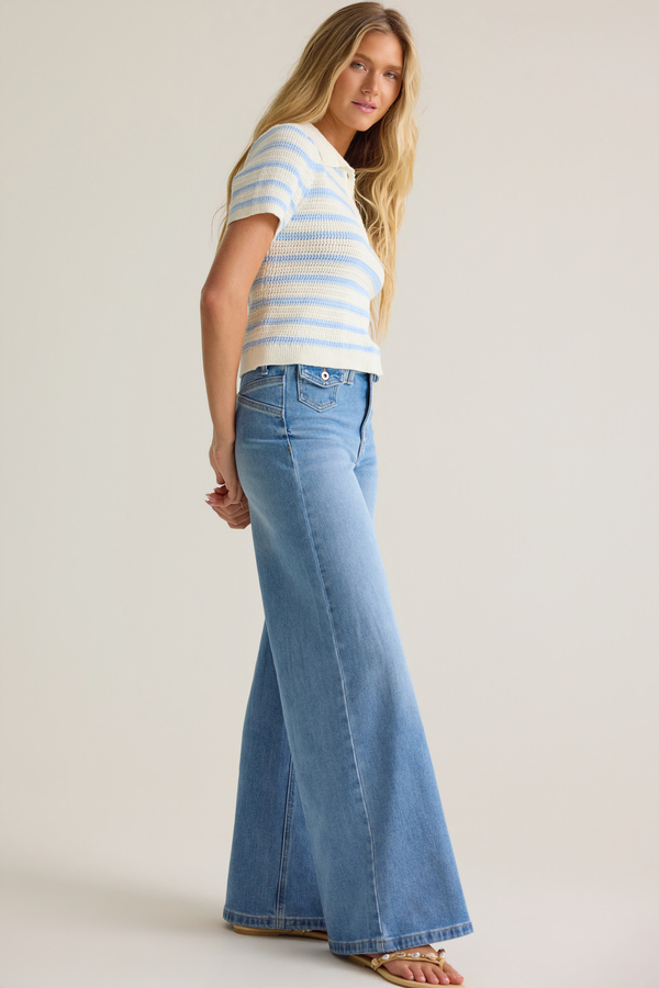 Loran Mini Pocket Wide Leg Jeans Detail 3 - Altar'd State