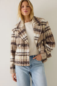 Ireland Plaid Short Coat Detail 4 - Altar'd State