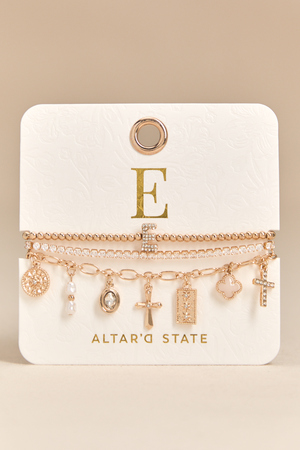 E Charm Bracelet Set - Altar'd State - 