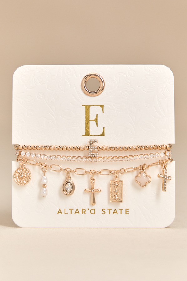 E Charm Bracelet Set - Altar'd State