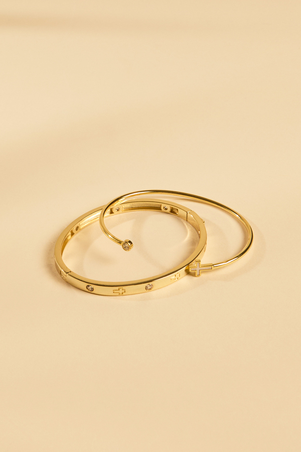 Cross Bangle Bracelet Set Detail 2 - Altar'd State