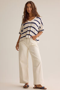 Dylan Striped V-Neck Top Detail 3 - Altar'd State