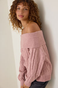 Banks Cable Fold Over Sweater - Altar'd State