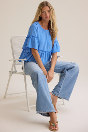 Jackie Ruffle Sleeve Top - Altar'd State - 
