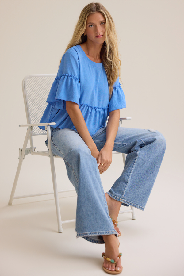 Jackie Ruffle Sleeve Top - Altar'd State