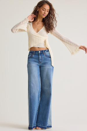 Arabelle Lace Wrap Top - Altar'd State - 