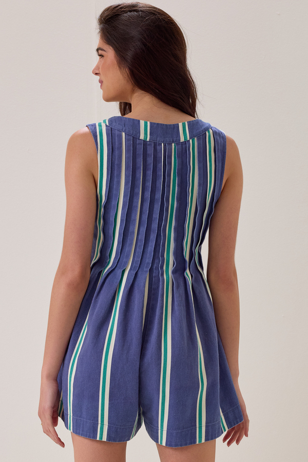 Evie Striped Romper Detail 5 - Altar'd State