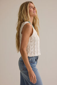 Rumi Lace Trim Vest Detail 4 - Altar'd State