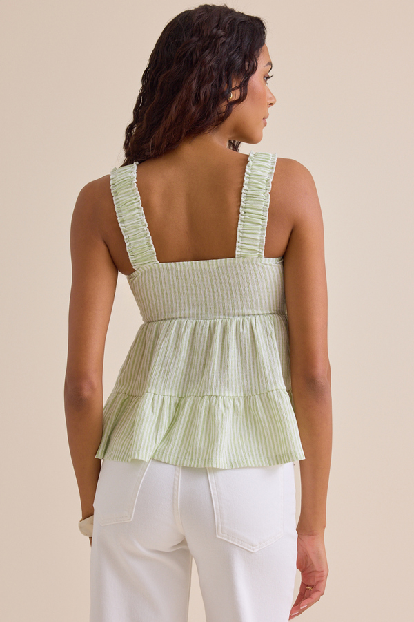 Adrianna Striped Babydoll Tank Detail 4 - Altar'd State