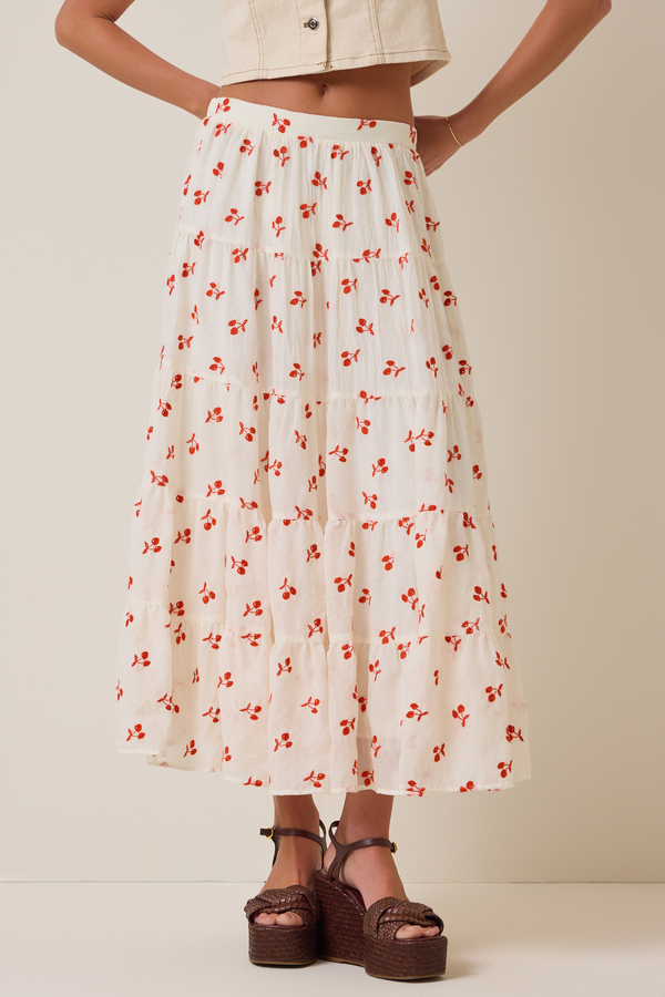 Jackie Embroidered Midi Skirt Detail 2 - Altar'd State