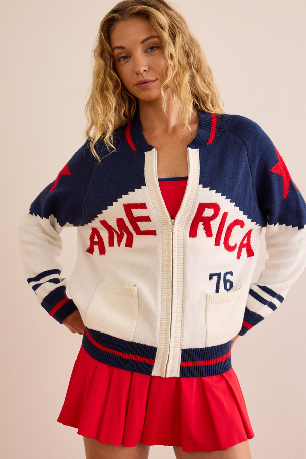 AS Revival America Zip Up Sweater Detail 2 - Altar'd State