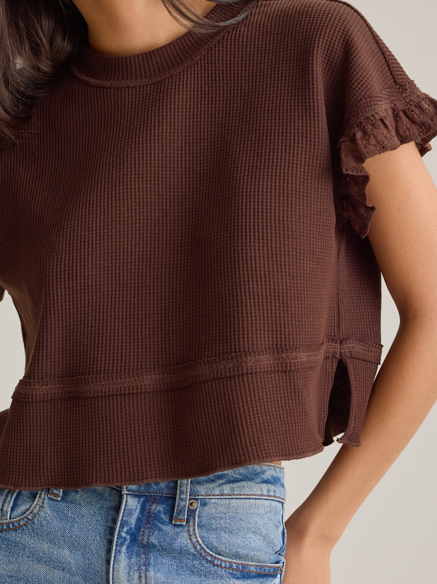Ellis Thermal Lace Sleeve Top | Altar'd State