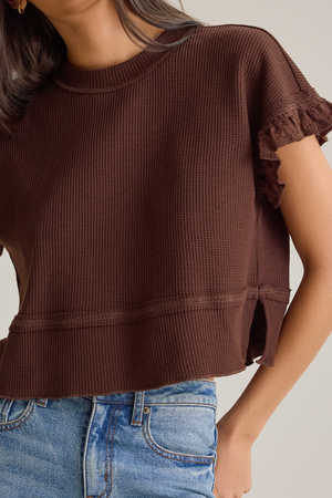 Ellis Thermal Lace Sleeve Top - Altar'd State - 
