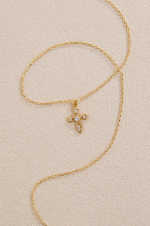 18K Gold Dylan Cross Chain Necklace - Altar'd State - 