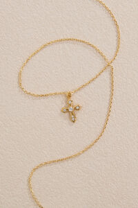 18K Gold Dylan Cross Chain Necklace Detail 3 - Altar'd State