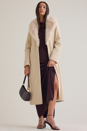 Brooks Faux Fur Trim Coat - Altar'd State