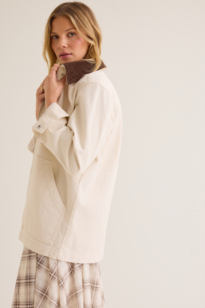 Jacee Canvas Button Down Barn Jacket - Altar'd State - 