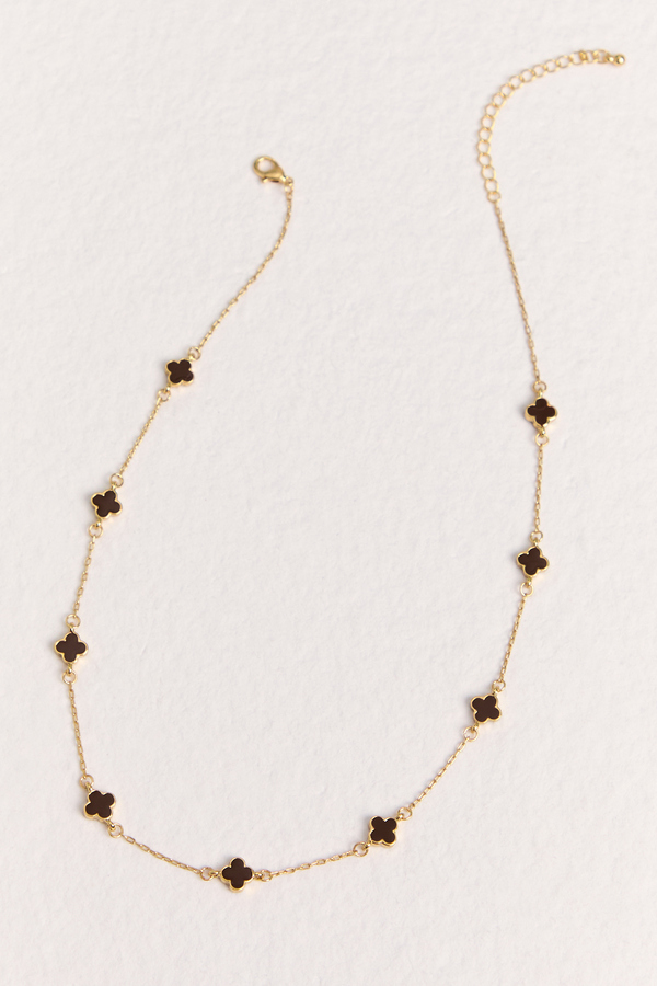 18K Gold Dainty Clover Choker - Altar'd State