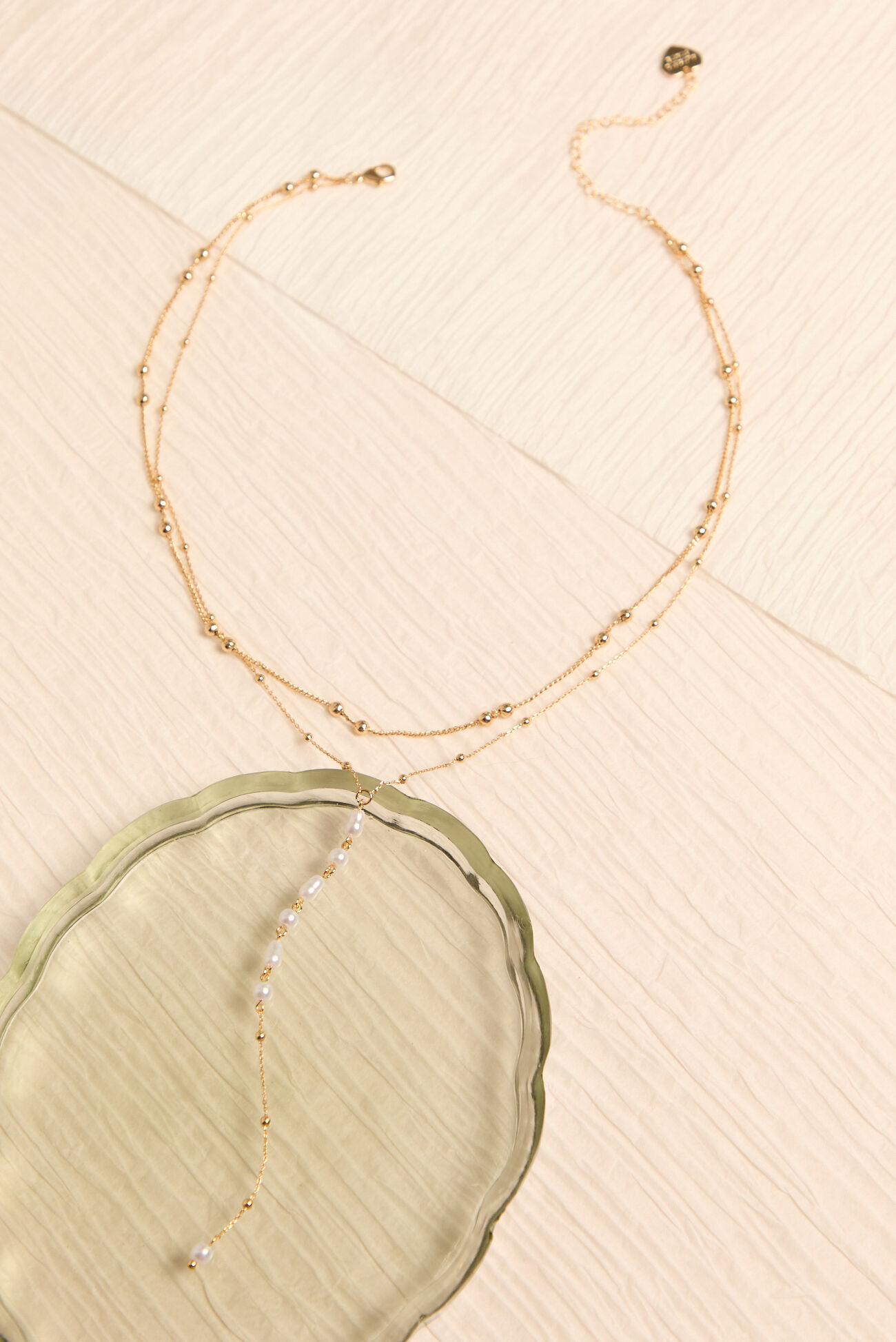 18K Gold Double Layer Y Necklace