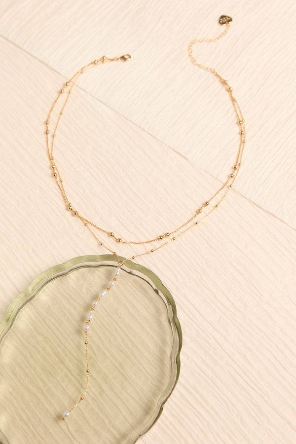 18K Gold Double Layer Y Necklace - Altar'd State