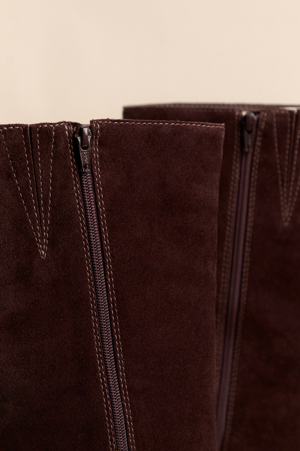 Antony Suede Block Heel Boot Detail 3 - Altar'd State