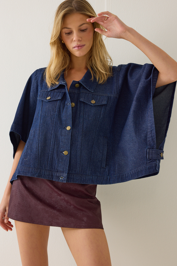Emy Denim Cape Jacket - Altar'd State