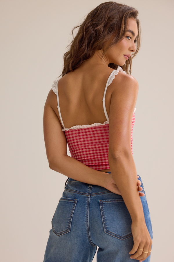 Zoey Gingham Cami Detail 6 - Altar'd State
