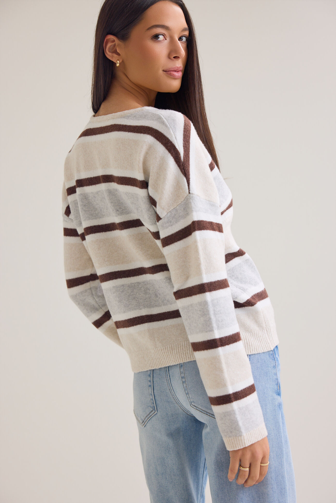 Toni Multi Stripe Button Cardigan