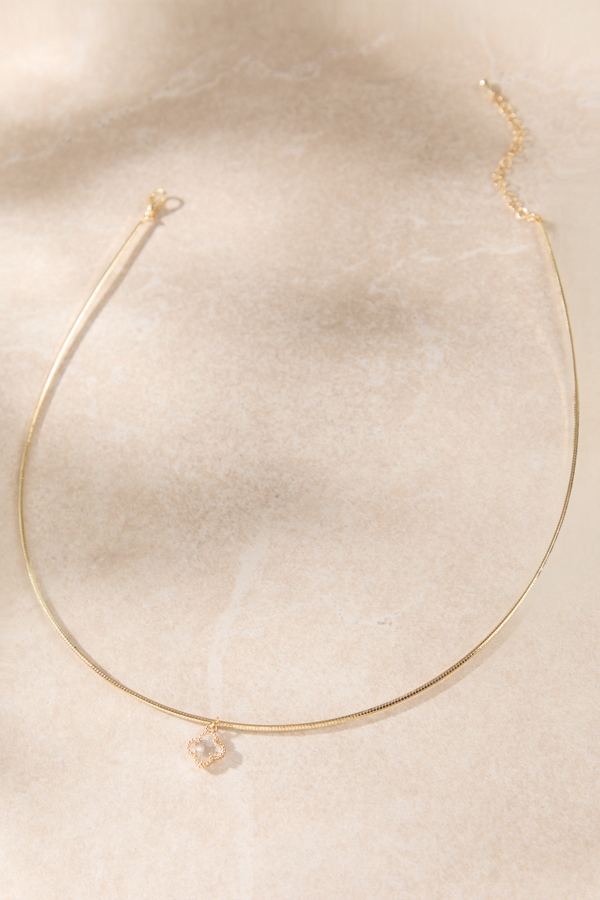 18K Gold Clover Wire Necklace - Altar'd State