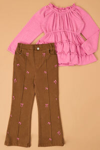Parker Bow Top And Pant Set - Altar'd State