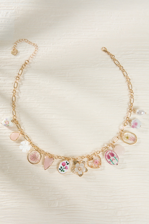 Pink Floral Charm Necklace - Altar'd State